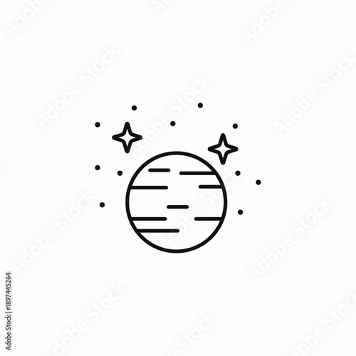 striped celestial body icon sign vector