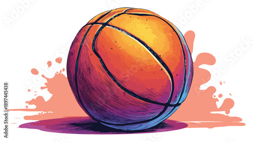 Dynamic Basketball Cartoon Style Vector Illustration for Sports Fans and Teams