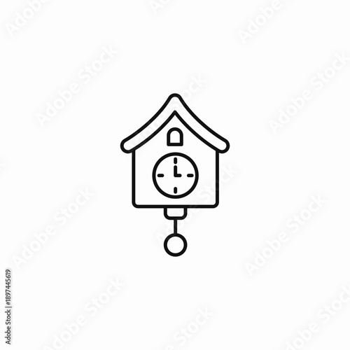 traditional cuckoo clock icon sign vector