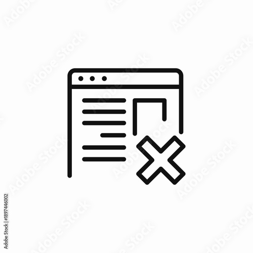 website browser error icon sign vector