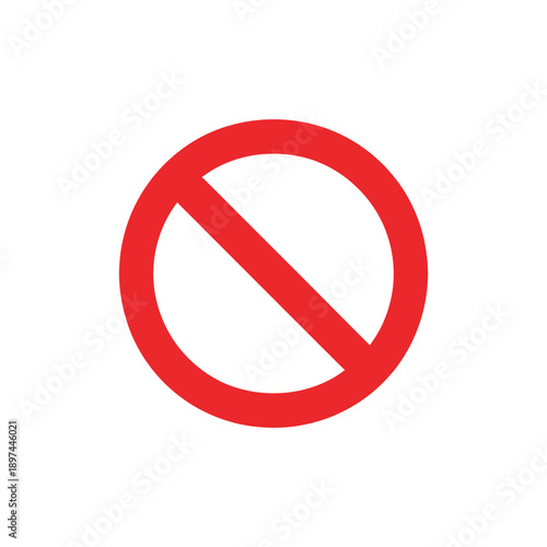 A simple red prohibition symbol a circle with a diagonal line