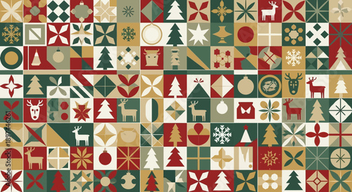 Christmas Patchwork Pattern Festive Design