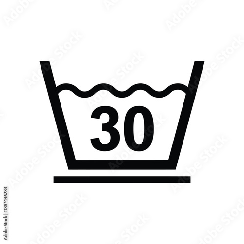 Washing machine symbol indicating a maximum water temperature of 30 c