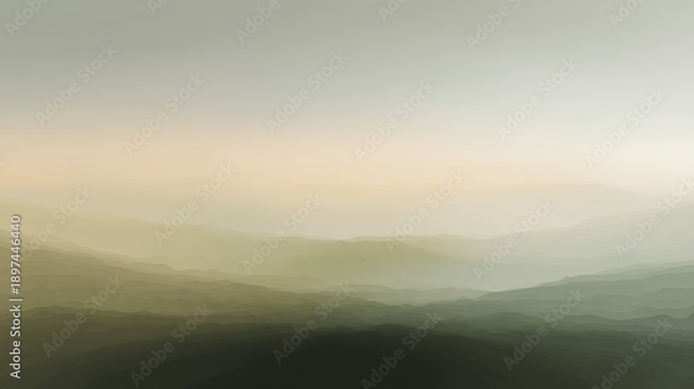 Obraz premium Serene Olive Green and Taupe Gradient Background Depicting Soft Natural Landscape Layers