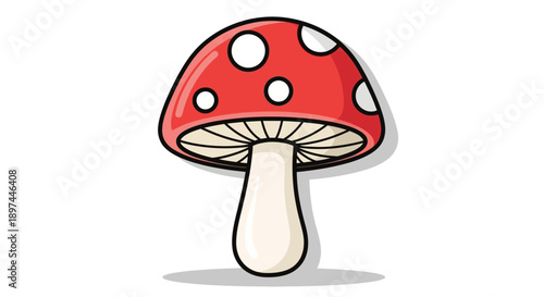 Cartoon Fly Agaric Mushroom Illustration