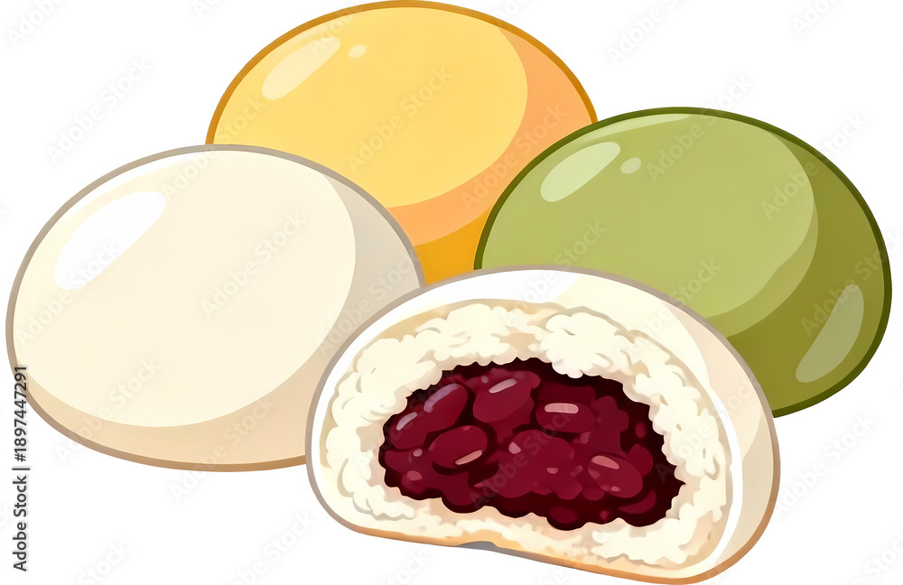 Obraz premium Korean Steamed Bun Icon Isolated on Transparent Background
