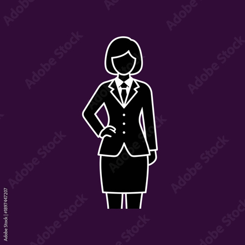 Businesswoman in a suit professional and confident.