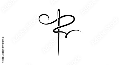 Needle and Thread Logo Design for Tailoring or Sewing