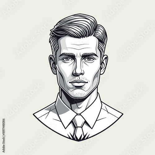 Stylish Mans Portrait Business Attire Formal Look.