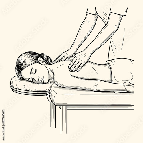 Woman receiving a relaxing back massage at a spa.
