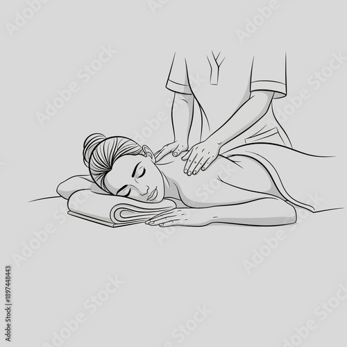 Woman Receiving a Relaxing Back Massage.