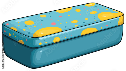 Vibrant Colorful Soap Box Cartoon Vector on White Background