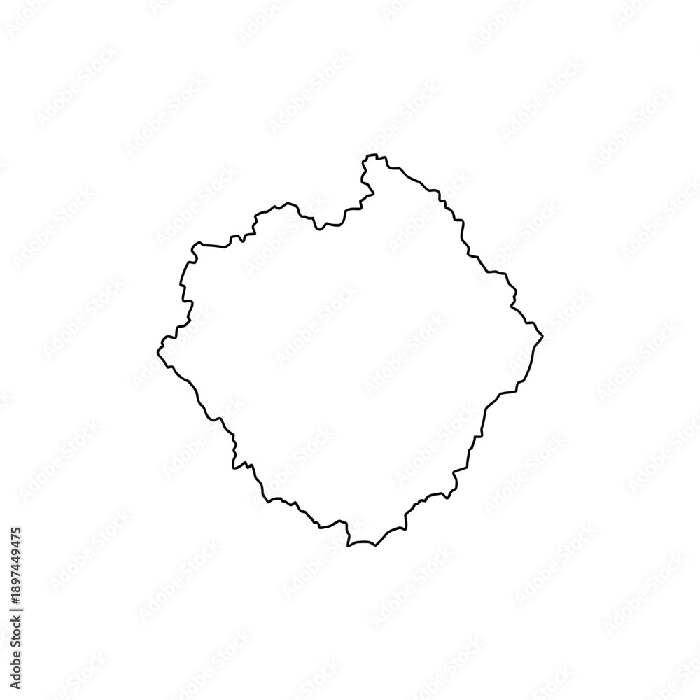 Obraz premium North Macedonia Map Vector Outline - Balkan Country Silhouette