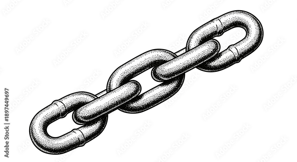 Obraz premium Linked Chain: Strong Connection Illustration