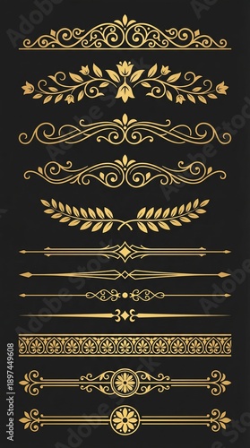 Luxury Decorative Line Separators with Elegant Scrollwork Vector