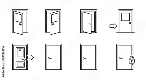 Door icons: Open, closed, locked door symbols