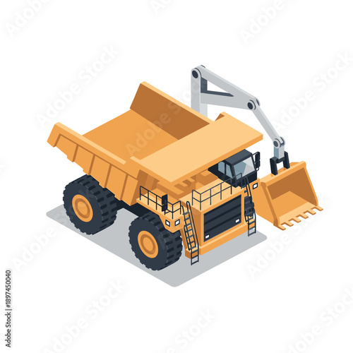 Mining Industry Technology and Machinery Illustration.