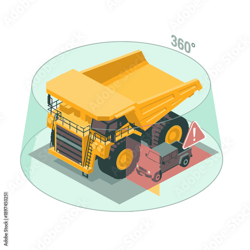 Mining Industry Technology and Machinery Illustration.