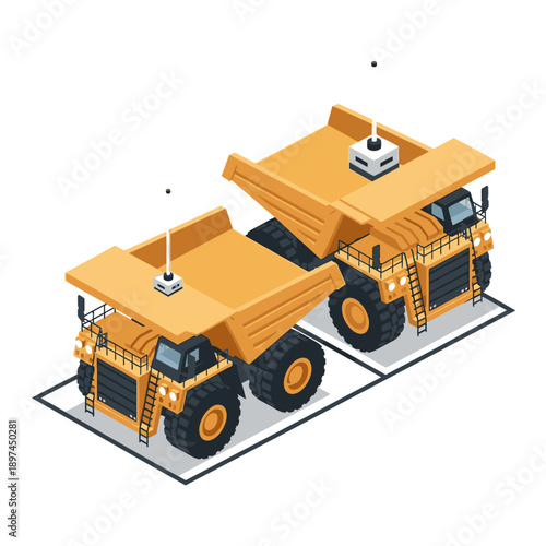 Mining Industry Technology and Machinery Illustration.