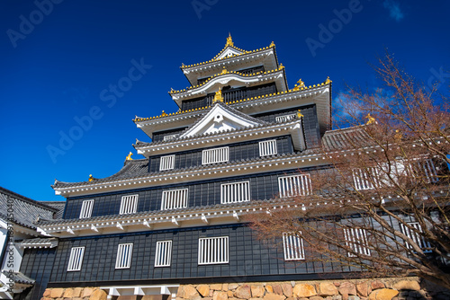 Wallpaper Mural 岡山市 青空の下にそびえる岡山城（烏城）天守閣 Torontodigital.ca