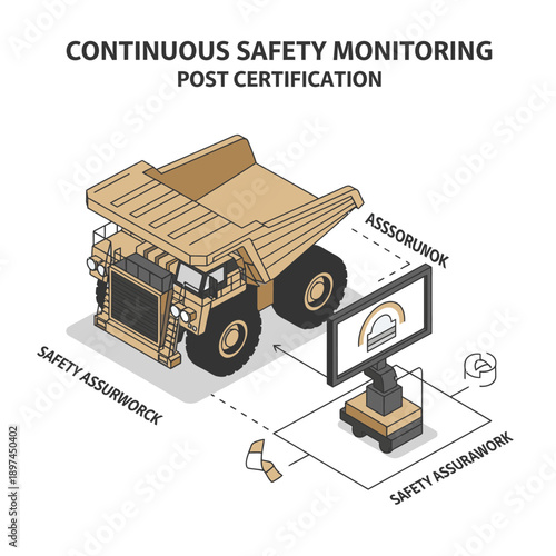 Mining Industry Technology and Machinery Illustration.