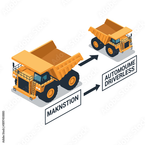 Mining Industry Technology and Machinery Illustration.