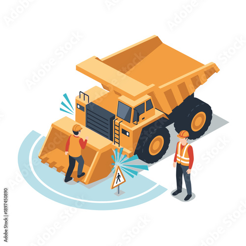Mining Industry Technology and Machinery Illustration.