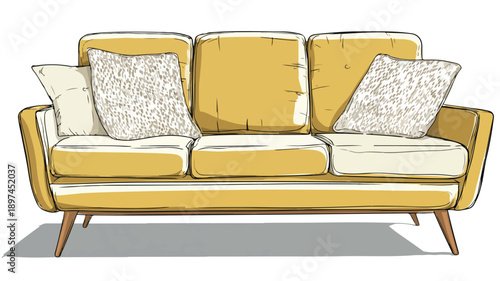 Modern Sofa Design Concept Vector Art and Illustration