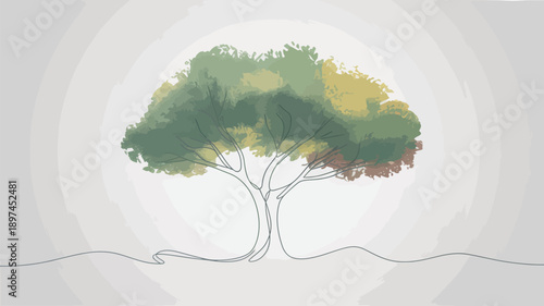 Isolated tree on horizon