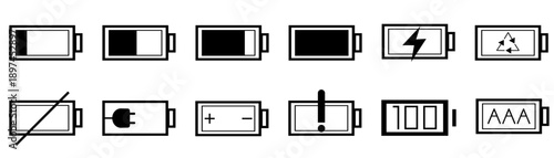 Battery icons set.