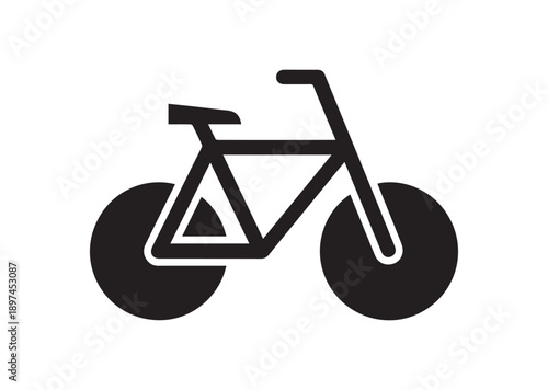 Bike Icon, Editable Solid Vector Illustration