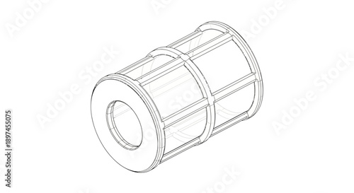 3D Model of a Cylindrical Cage