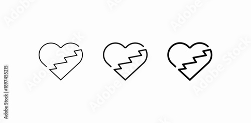 broken heart repair icon sign vector