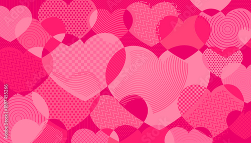 Happy Valentines Day with hearts on abstract background design. Heart pattern
