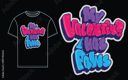 paws tshirt design, dogs graffiti