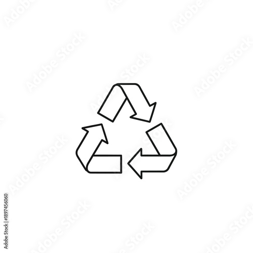 Universal Recycle Symbol Icon - Eco-Friendly Green Recycling Loop Logo, Sustainable Planet Earth Concept, Clean White Background, Vector Graphic