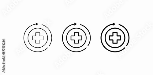 continuous medical care icon sign vector