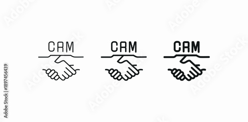 crm handshake agreement icon sign vector