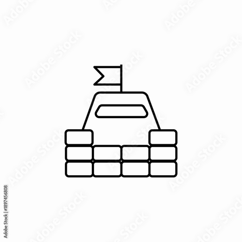 defensive barrier structure icon sign vector