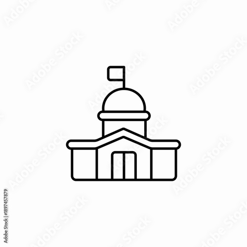 government building civic icon sign vector