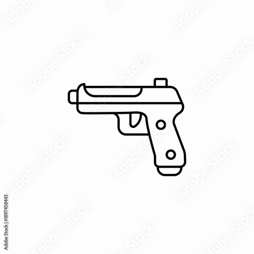 handgun pistol firearm icon sign vector