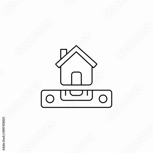 house leveling construction icon sign vector