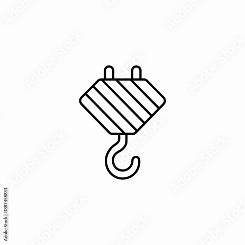 industrial crane hook icon sign vector