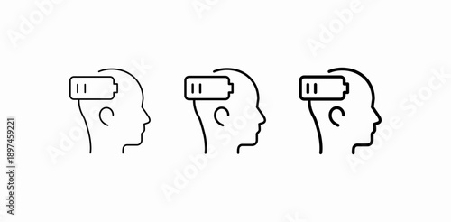 low mental energy icon sign vector