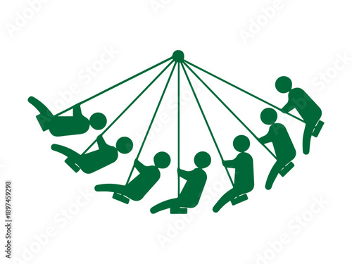 Carousel swing ride icon