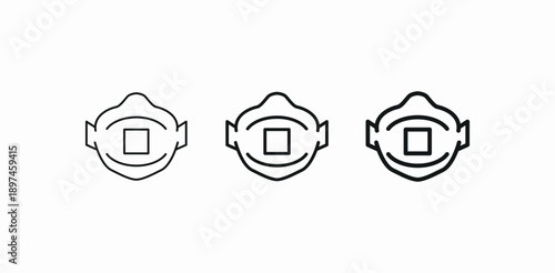 mask valve square icon sign vector