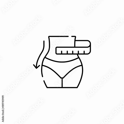 measure waist slimming icon sign vector
