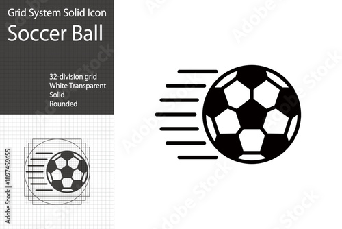 Soccer ball icon, Soccer ball flying
