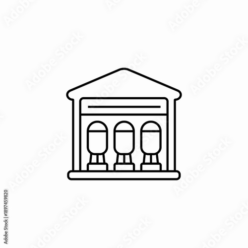 military silo building icon sign vector