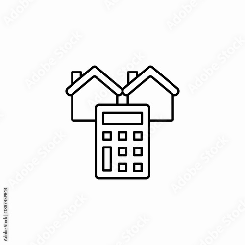 mortgage home calculator icon sign vector